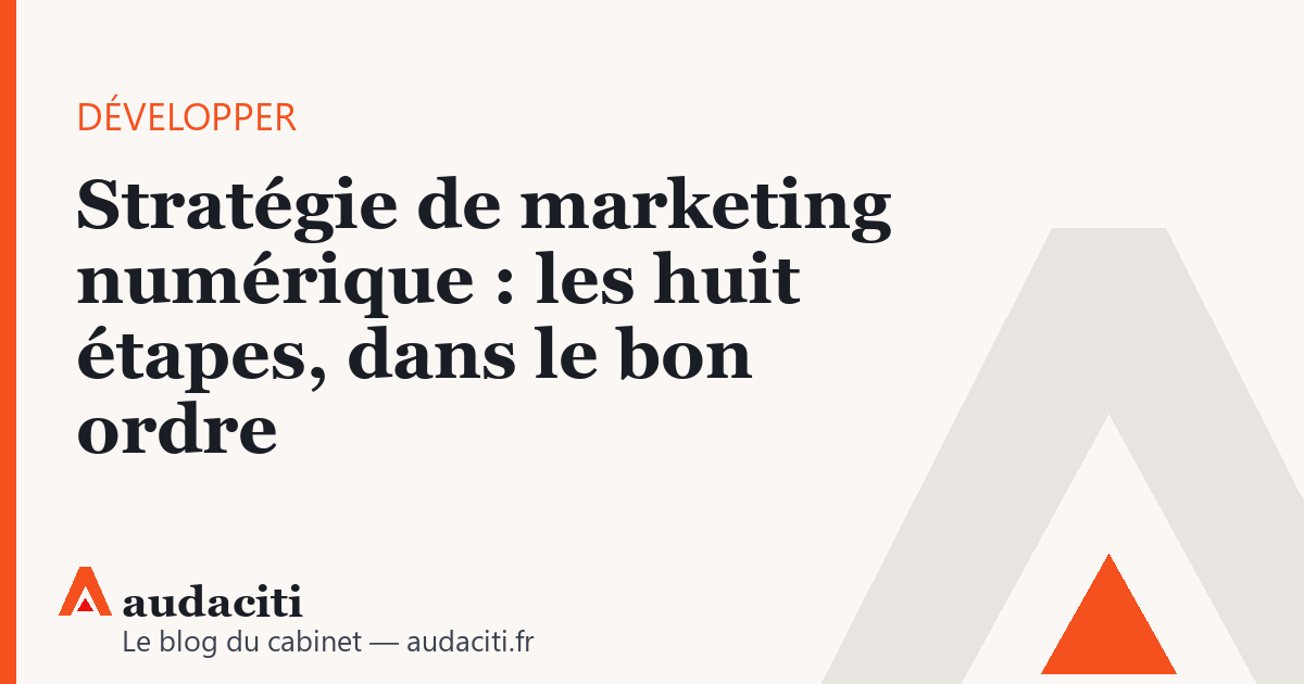 Stratégie de marketing numérique : les huit étapes, dans le bon ordre