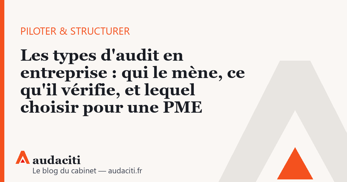 Les types d'audit en entreprise : qui le mène, ce qu'il vérifie, et lequel choisir pour une PME